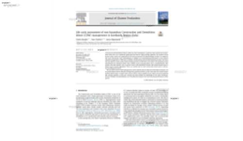 Life cycle assessment of non-hazardous Construction and Demolition Waste (CDW) management in Lombardy Region (Italy)